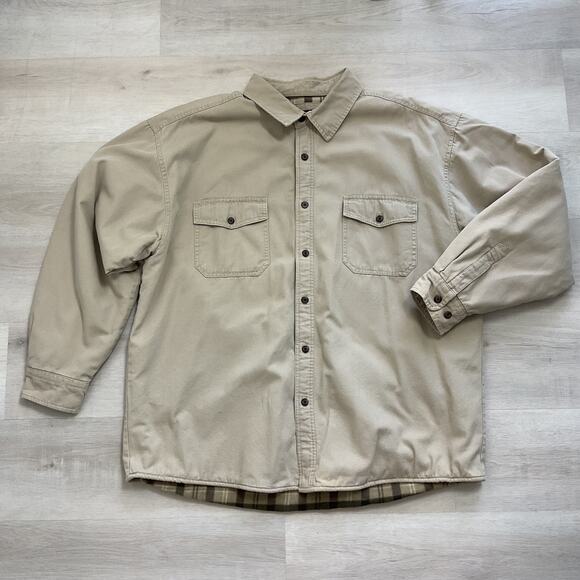 Levi strauss Other - Levi Strauss Flannel Lined Long Sleeve Button up Beige Mens XXL